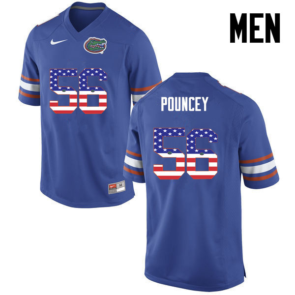 Men Florida Gators #56 Maurkice Pouncey College Football USA Flag Fashion Jerseys-Blue